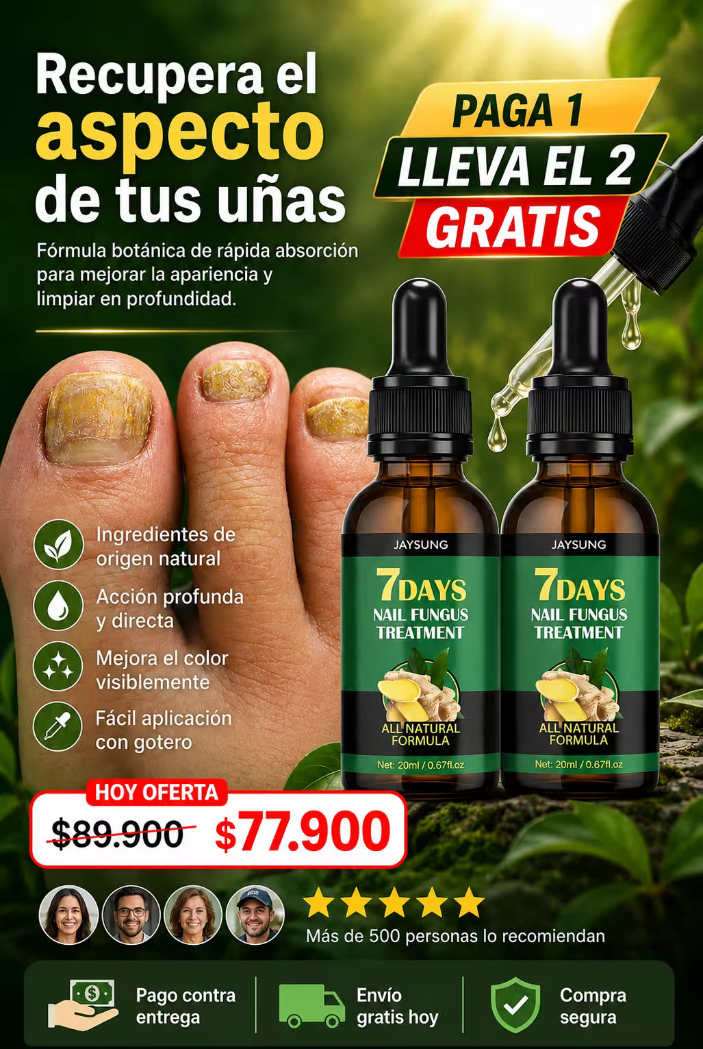 7 DIAS TRATAMIENTO PARA HONGO X2