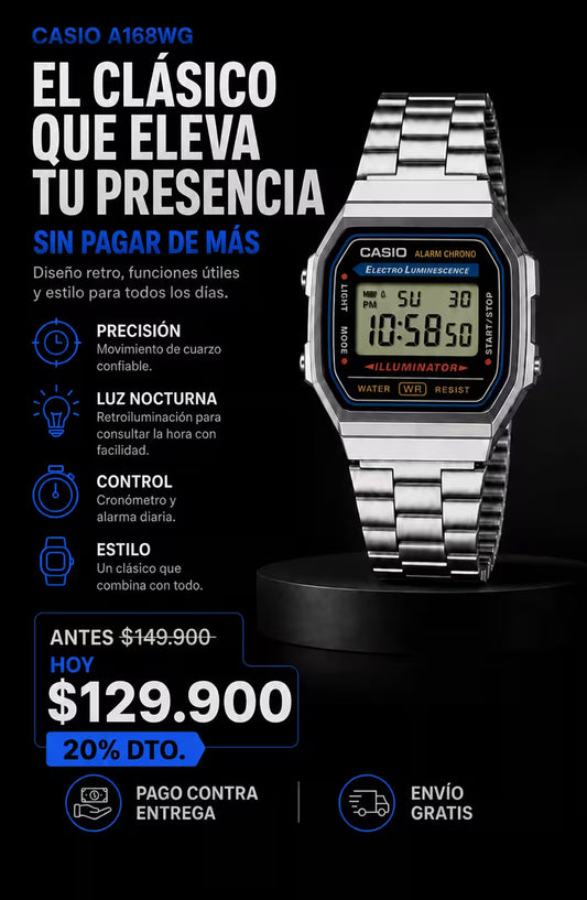 Reloj Hombre Casio A168WG