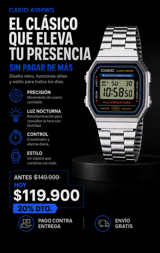 Reloj Hombre Casio A168WG