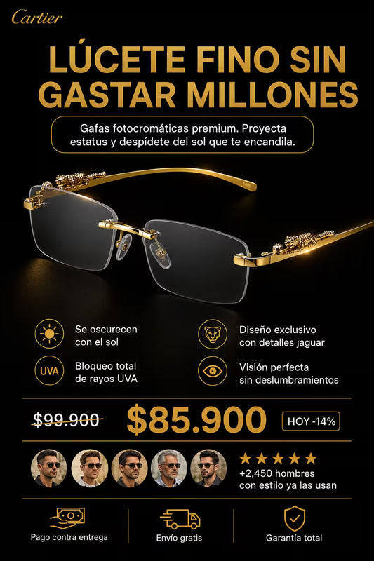 Gafa jaguar estilo Cartier  fotocromáticas
