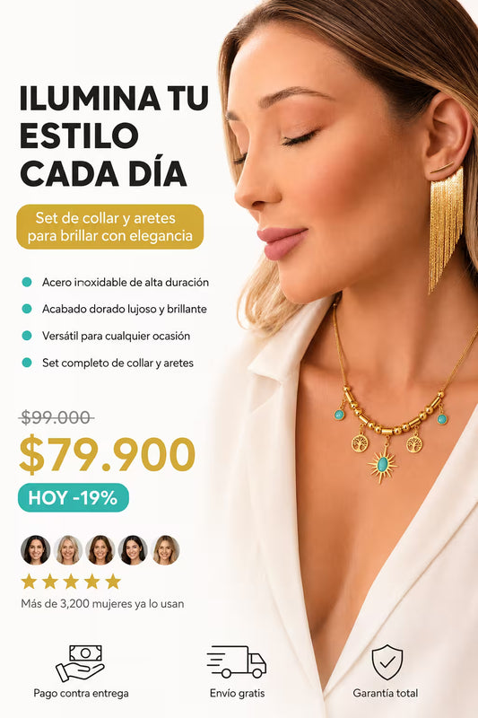 Collar árbol de vida con piedra azul